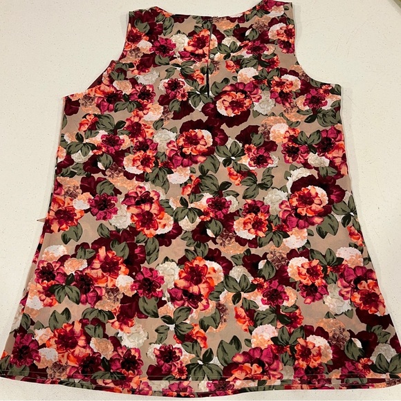 Banana Republic Cascade Ruffle Caramel Lucia Floral Sleeveless Blouse Top Medium - Picture 7 of 8